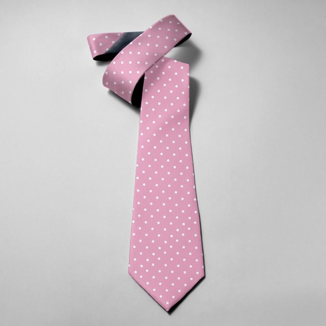 Micro Dots On Light Pink Background Classic Neck Tie (Creator Uploaded)