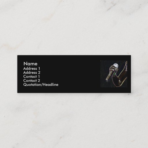 Customizable micro microphone music singer profile card song business card templates