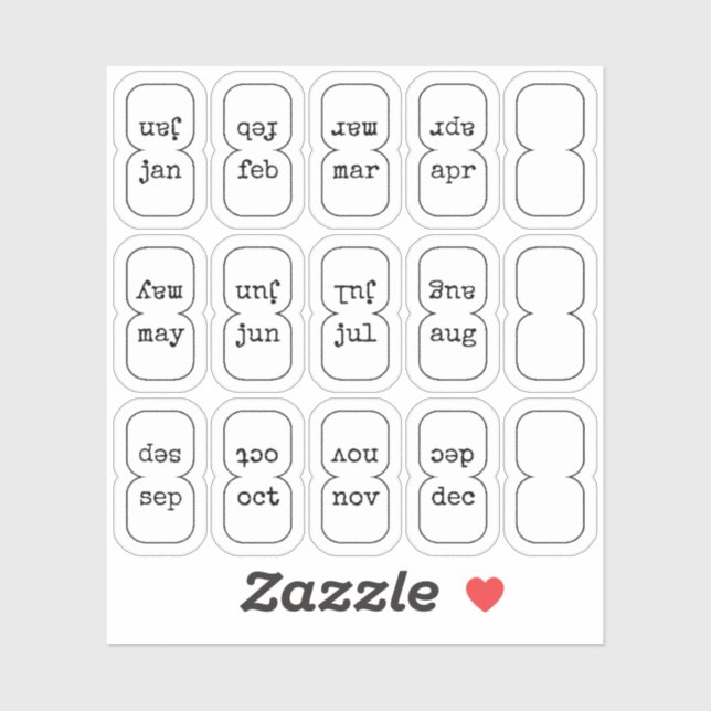 Micro Monthly Index Tabs Journal Divider Foldable Sticker (Sheet)