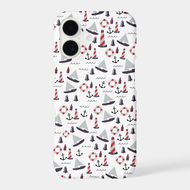 Micro Nautical Pattern vintage style print. Iphone Case (Back)