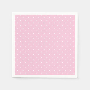 Micro Polka Dot White - Light Pink Napkins