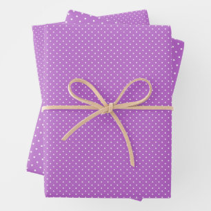 Micro Polka Dot White - Orchid Purple Wrapping Paper Sheets