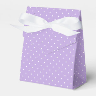 Micro Polka Dot White - Soft Lavender Favor Boxes