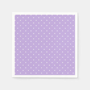 Micro Polka Dot White - Soft Lavender Napkins