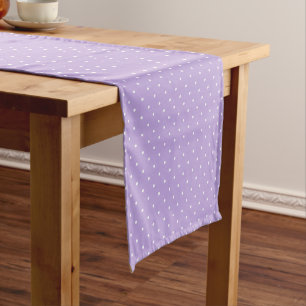 Micro Polka Dot White - Soft Lavender Short Table Runner