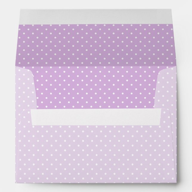 Micro Polka Dot White - Soft Lilac Envelope (Back (Bottom))