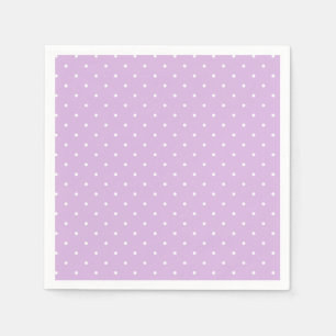 Micro Polka Dot White - Soft Lilac Napkins