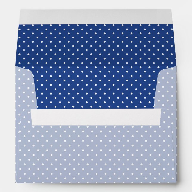 Micro Polka Dot White - True Blue Envelope (Back (Bottom))
