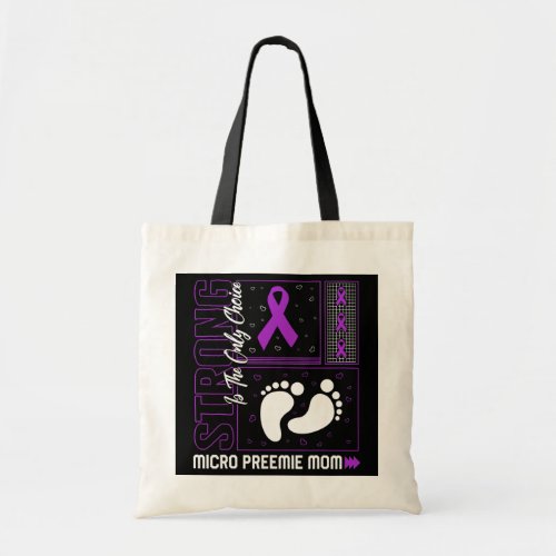 Micro Preemie Mom Prematurity Purple Ribbon NICU Tote Bag