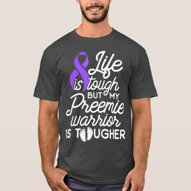 Micro Preemie NICU Daddy Mom Tough Premature New T-Shirt (Front)