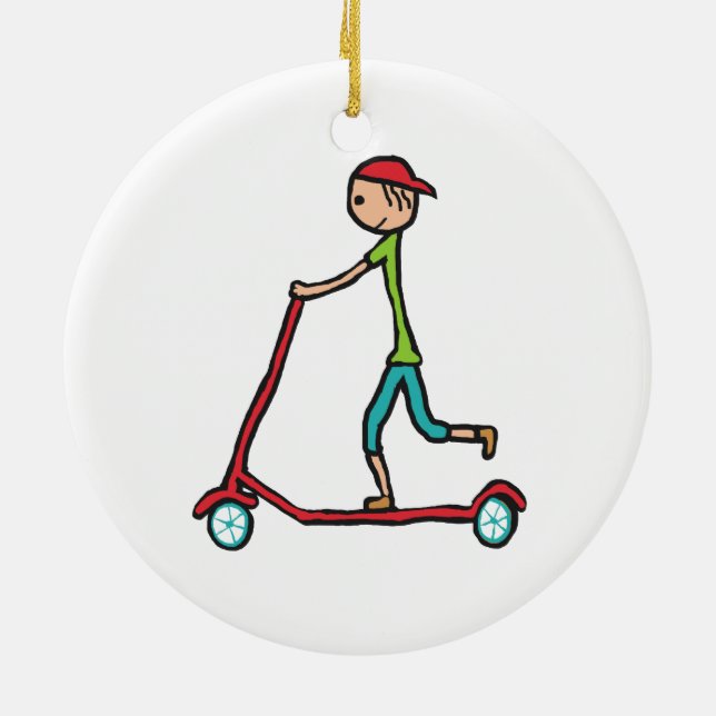 Micro Scooter Ceramic Ornament (Back)