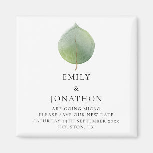 Micro Smaller Wedding Eucalyptus Save The Date Magnet