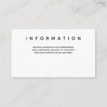 Micro Wedding Black White Typography Information Enclosure Card