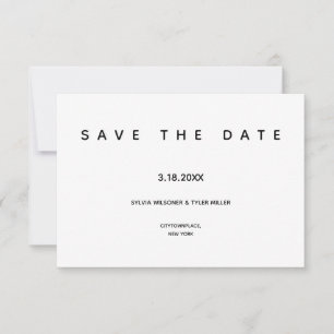 Micro Wedding Black White Typography Small Minimal Save The Date