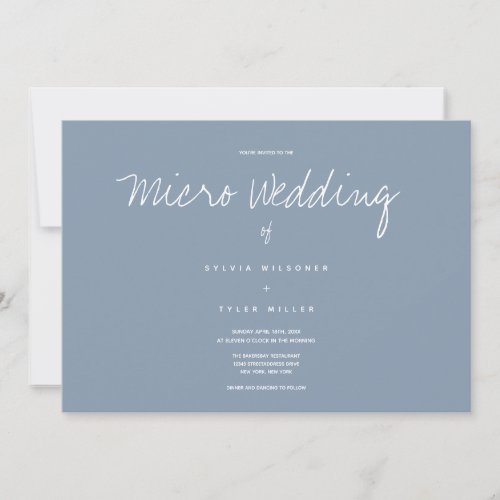 Micro Wedding Blue White Horizontal