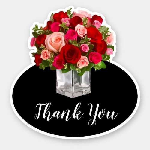 Micro Wedding Roses Thank You Sticker Labels