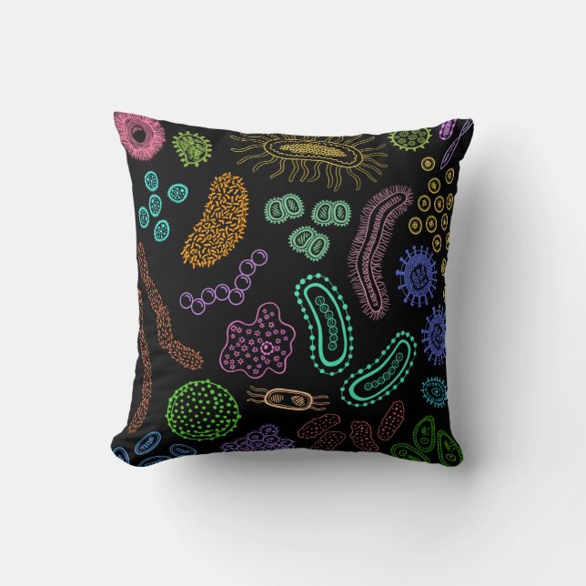 Microbes Throw Pillow (Front)