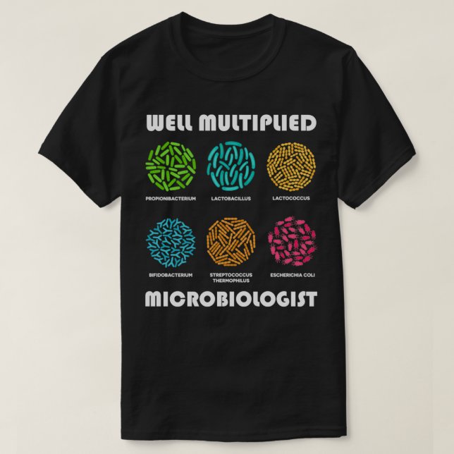 Microbiologist Gift Idea Colorful Bacteria Colonie T-Shirt (Design Front)