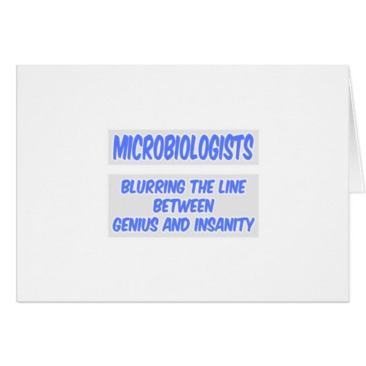 Microbiologist Joke .. Genius and Insanity Cards (Front Horizontal)
