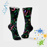 Microbiologist pattern socks<br><div class="desc">Microbiologist pattern socks containing virus,  bacteria and other microbes.</div>