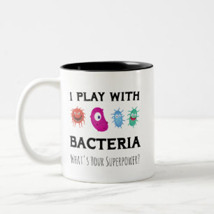 Microbiologist scientist microscopic life students Two-Tone coffee mug