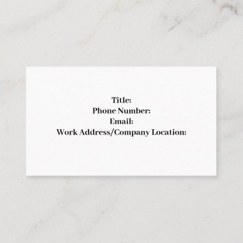 Microbiology 1 side blank Business Card