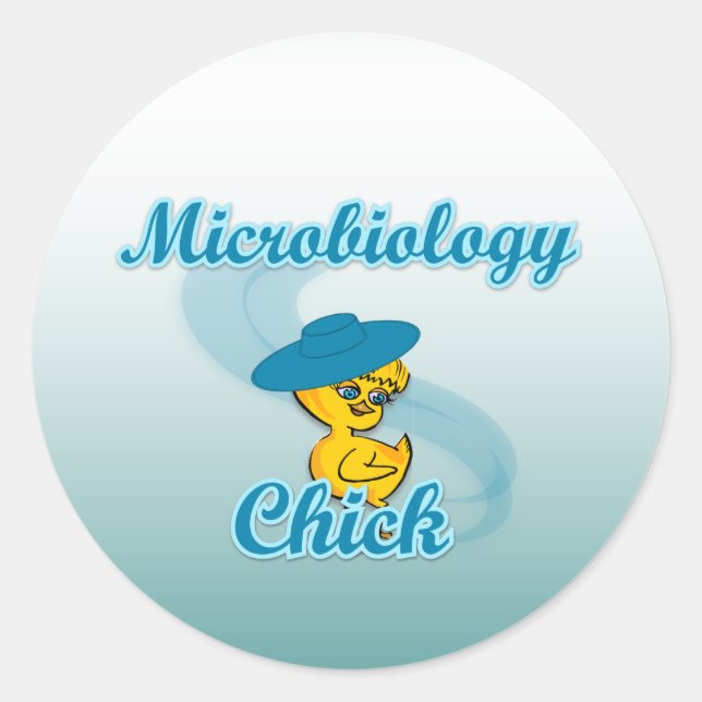 Microbiology Chick #3 Classic Round Sticker (Front)