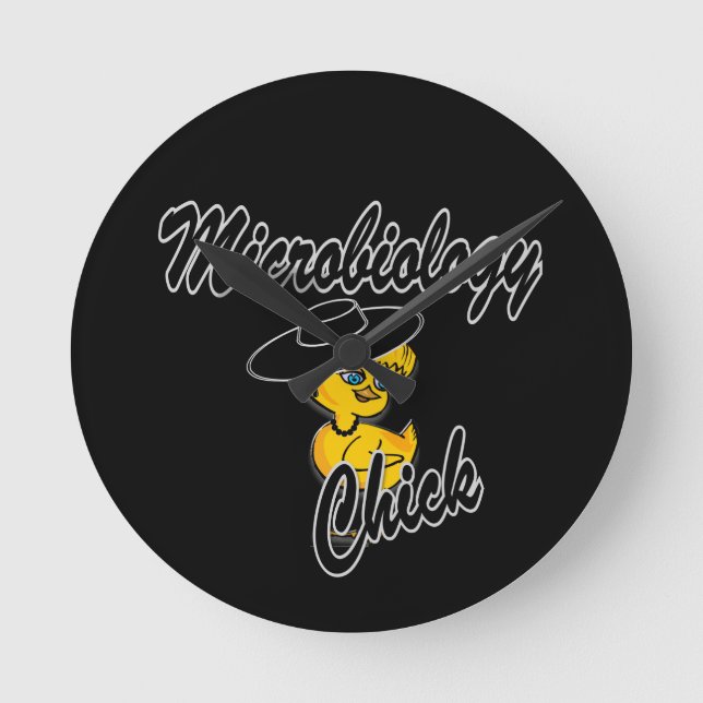 Microbiology Chick #4 Round Clock (Front)