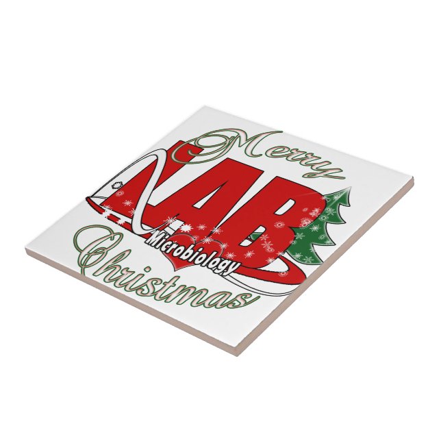 MICROBIOLOGY CHRISTMAS MEDICAL LABORATORY TECH CERAMIC TILE (Side)