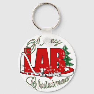 MICROBIOLOGY CHRISTMAS MEDICAL LABORATORY TECH KEYCHAIN