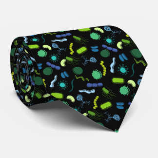 Microbiology - Color on Black Neck Tie
