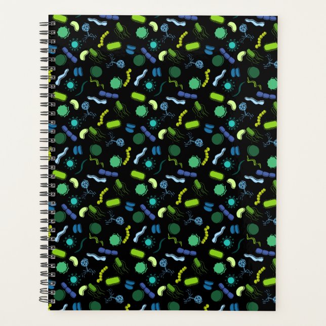 Microbiology - Color on Black Planner (Front)