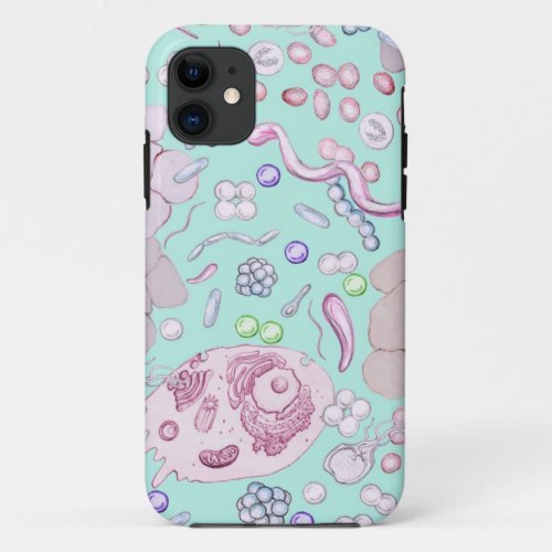 Microbiology in Blue iPhone 11 Case