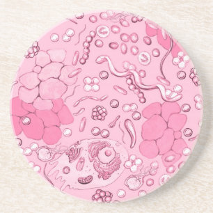 Microbiology In Pink Coaster