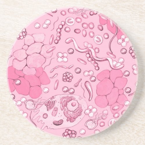 Microbiology In Pink Coaster