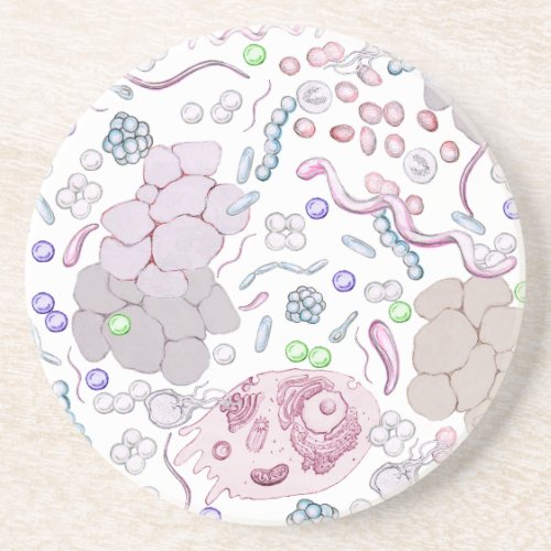 Microbiology Pattern Drink Coaster