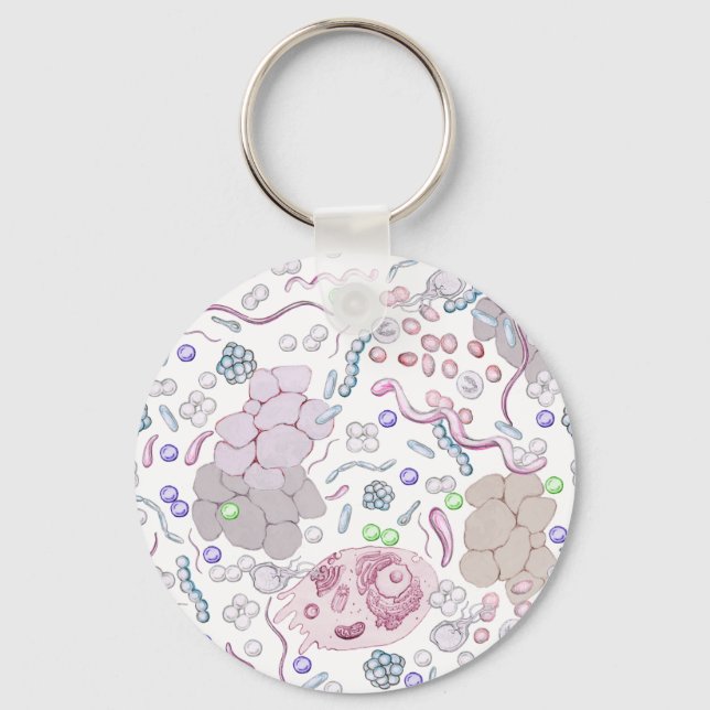Microbiology Pattern Keychain (Front)