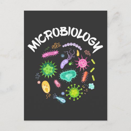 Microbiology Scientist Bacteria Microscope Postcard