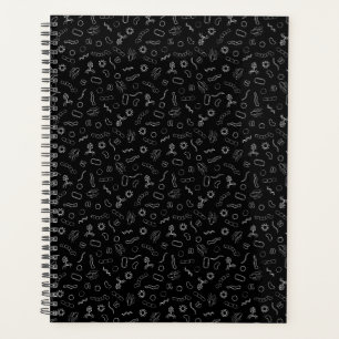 Microbiology - White on Black Planner