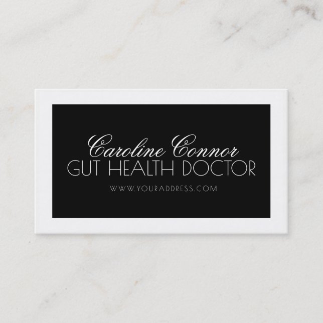 Microbiota Research Scientist Black White Bold Business Card (Front)