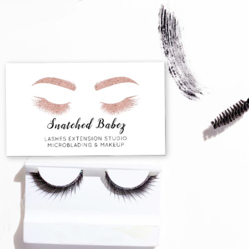 Microblade Makeup Eyelash Extension QR Code White Business Card