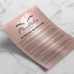 Microblading Aftercare Instruction Rose Gold Drips Flyer<br><div class="desc">Microblading Aftercare Instruction Modern Rose Gold Glitter Drips Flyers.</div>
