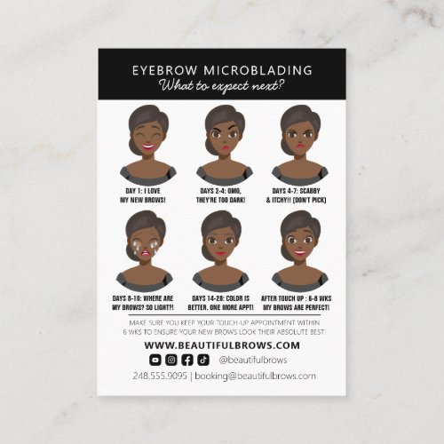 Microblading Aftercare Instructions  Appointment  Business Card