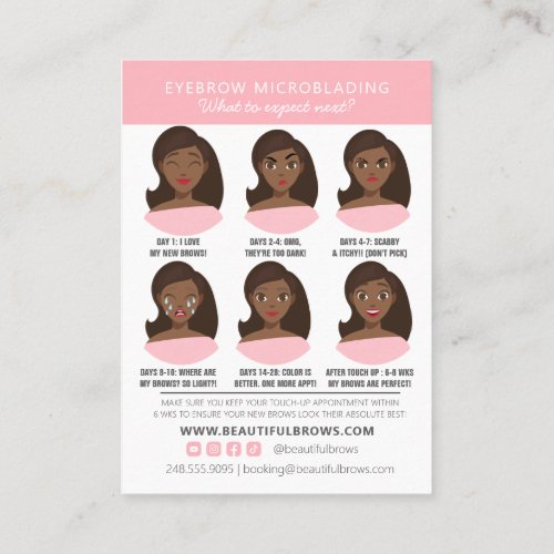 Microblading Aftercare Instructions  Appointment  Business Card