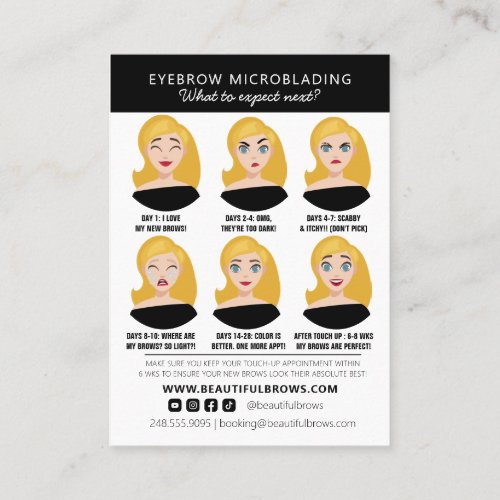 Microblading Aftercare Instructions  Appointment  Business Card