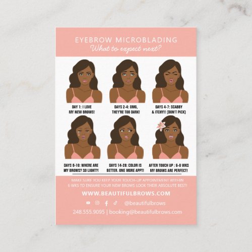 Microblading Aftercare Instructions  Appointment  Business Card