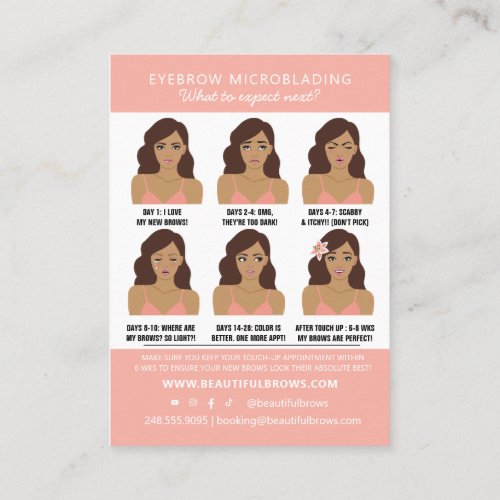 Microblading Aftercare Instructions  Appointment  Business Card