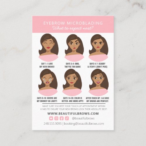 Microblading Aftercare Instructions  Appointment  Business Card