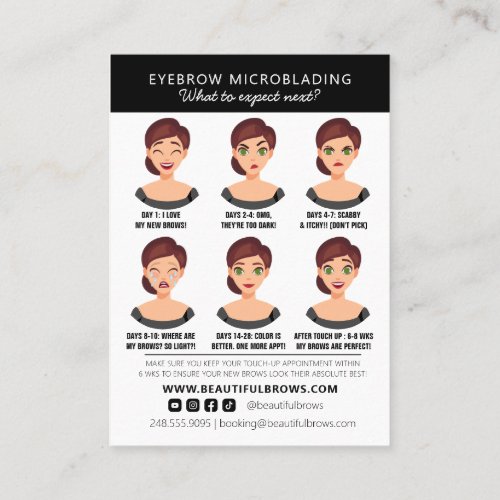 Microblading Aftercare Instructions  Appointment Business Card