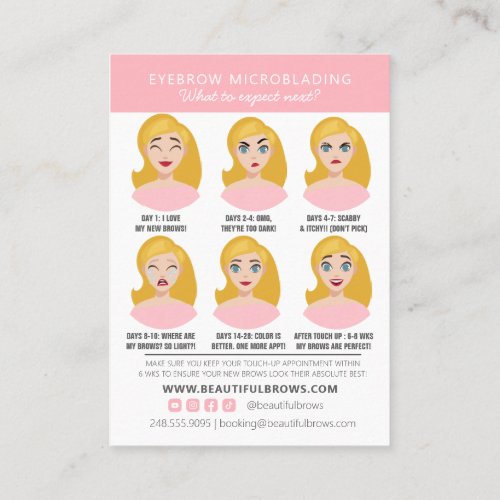 Microblading Aftercare Instructions  Appointment  Business Card